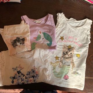 エイチアンドエム(H&M)のH&M 4枚セット110センチ ねこ柄　ユニコーン柄(Tシャツ/カットソー)