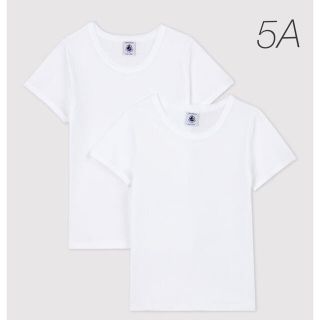 プチバトー(PETIT BATEAU)の新品未使用  プチバトー  ポワンココット  半袖Tシャツ  2枚組  5ans(Tシャツ/カットソー)