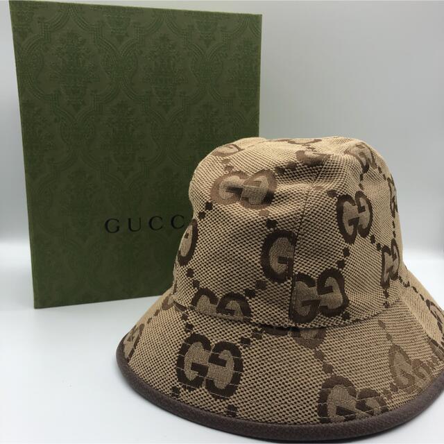 人気新品入荷 Gucci - レア グッチ ジャンボGG キャンバス バケット