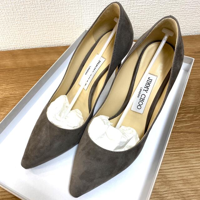 JIMMY CHOO(ジミーチュウ)のジミーチュウ　パンプス　ROMY 85 スエード　グレー レディースの靴/シューズ(ハイヒール/パンプス)の商品写真