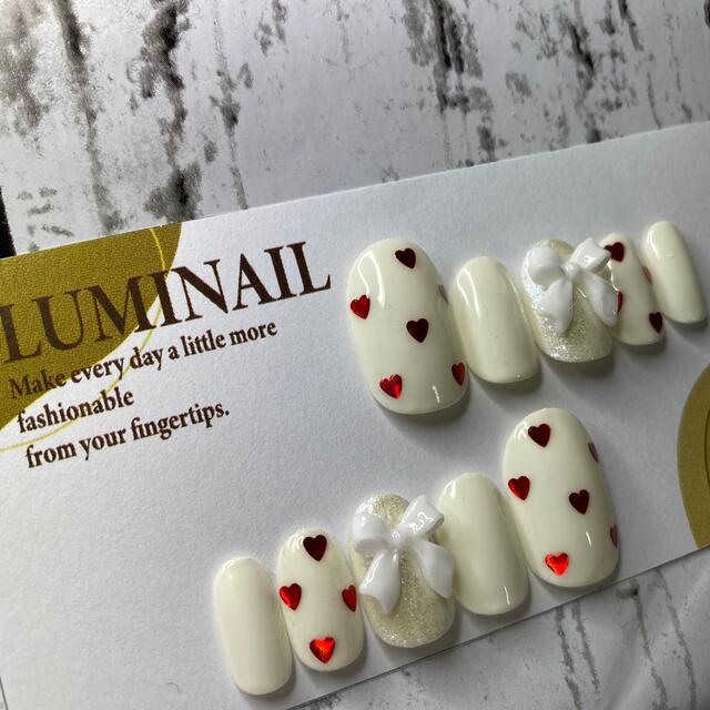 No.26】ハート リボン フレンチガーリージェルネイルチップの通販 by ネイルチップ販売 luminail|ラクマ No.26】ハート リボン フレンチガーリージェルネイルチップの通販 by ネイルチップ販売 luminail|ラクマ