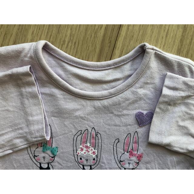 ベルメゾン(ベルメゾン)の七分袖Tシャツ 2着セット☆サイズ100 キッズ/ベビー/マタニティのキッズ服女の子用(90cm~)(Tシャツ/カットソー)の商品写真