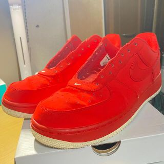 ナイキ(NIKE)のエアフォース1  レッド×ホワイト　バレンタインカラー(スニーカー)