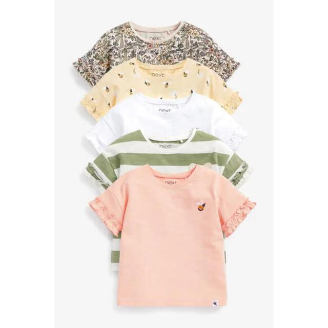 NEXT(ネクスト)のNEXT Bee T-Shirts 5 Pack【1.5-2 YRS】 キッズ/ベビー/マタニティのキッズ服女の子用(90cm~)(Tシャツ/カットソー)の商品写真