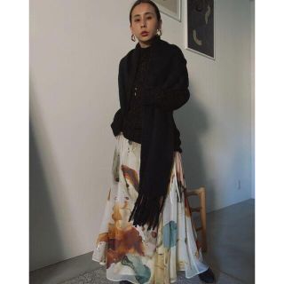 アメリヴィンテージ(Ameri VINTAGE)のUNDRESSED AMELIA INK ART SKIRT(ロングスカート)