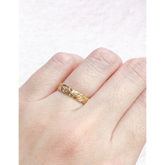 Hawaiian jewelry★ハワイアンk10 フラワー リング 指輪 レディースのアクセサリー(リング(指輪))の商品写真