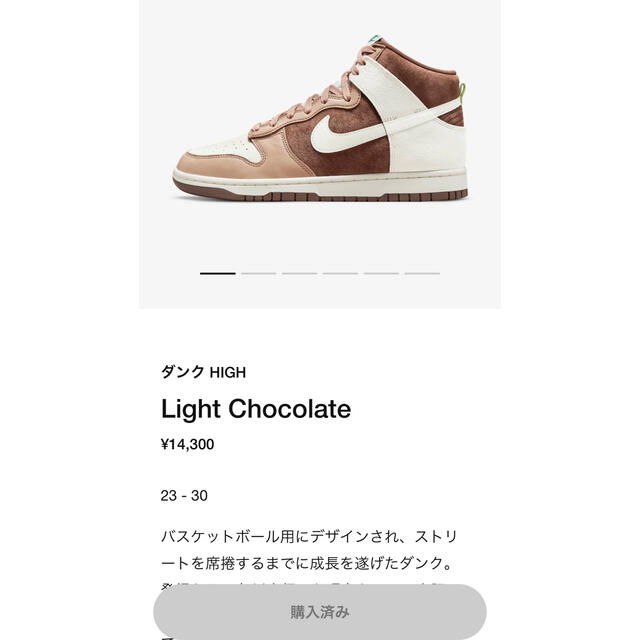 NIKE(ナイキ)のNike Dunk High PRM Light Chocolate メンズの靴/シューズ(スニーカー)の商品写真