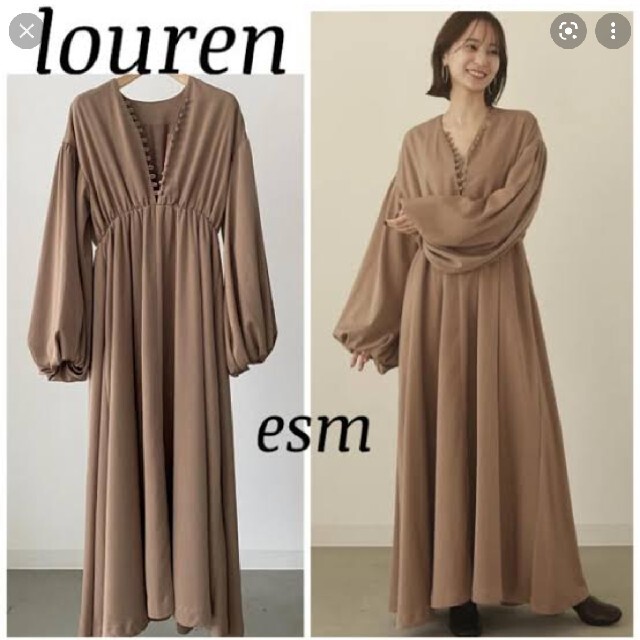 louren front button volume onepiece タグ付き