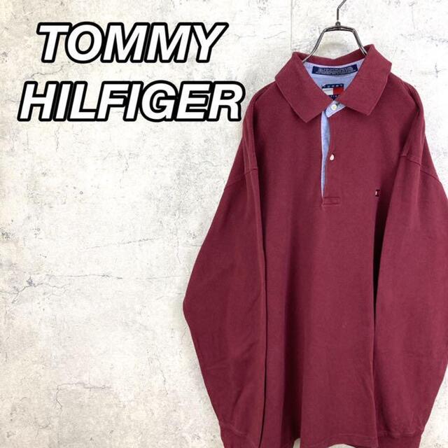 希少 90s トミーヒルフィガー ポロシャツ 刺繍ロゴ ビッグシルエット 美品