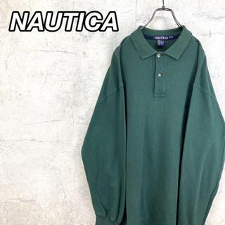 ノーティカ(NAUTICA)の希少 90s ノーティカ ポロシャツ 刺繍ロゴ ビッグシルエット 緑 美品(ポロシャツ)