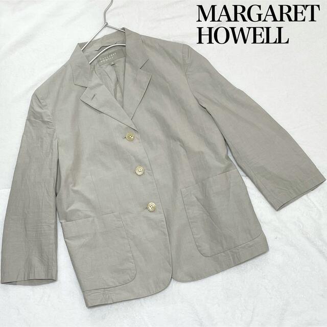 MARGARET HOWELL(マーガレットハウエル)のマーガレットハウエル　ジャケット　薄手　ライトグレー　フォーマル　人気　現品限り レディースのジャケット/アウター(テーラードジャケット)の商品写真