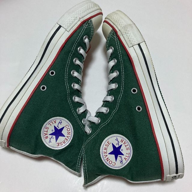 CONVERSE(コンバース)のコンバース オールスター グリーン×レッド　HI メンズの靴/シューズ(スニーカー)の商品写真