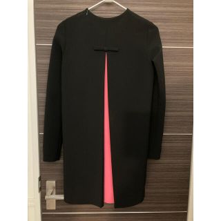 バーニーズニューヨーク(BARNEYS NEW YORK)の美品　yokochan ロングスリーブバックボックスプリーツドレス　リボン(ミニワンピース)