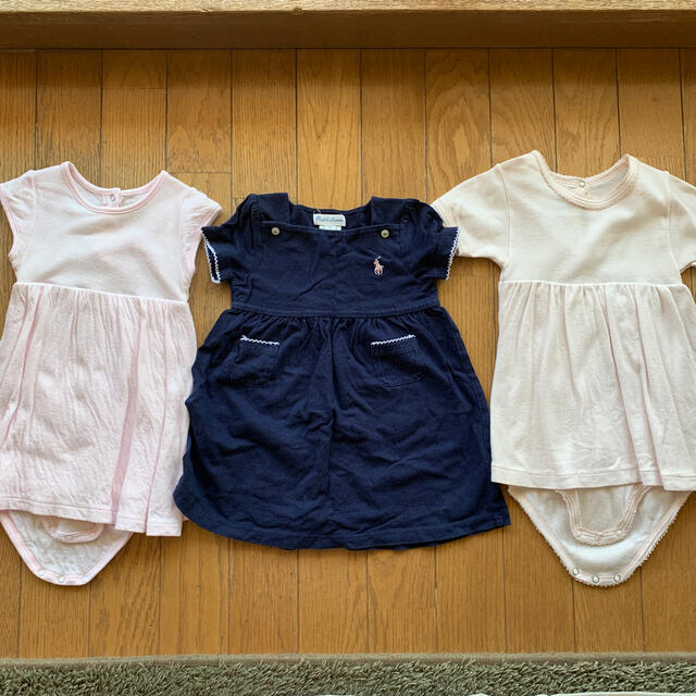 PETIT BATEAU(プチバトー)のワンピース3枚セット キッズ/ベビー/マタニティのベビー服(~85cm)(ワンピース)の商品写真