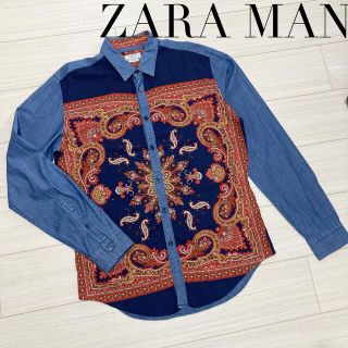 ZARA ザラ ヴィンテージ　総柄 バロック柄　ド派手 スカーフ柄 シャツ