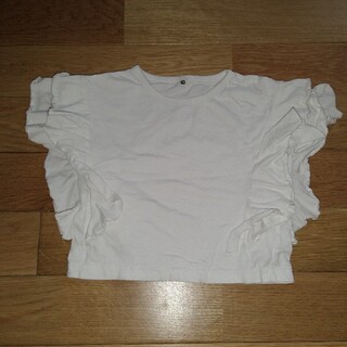 ニシマツヤ(西松屋)の90cm フリンジ　Tシャツ　半袖　ホワイト　白　女の子(Tシャツ/カットソー)