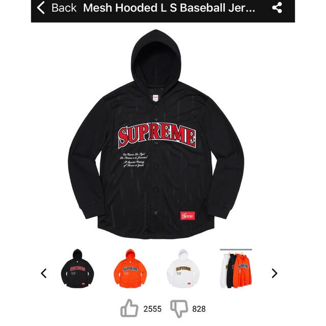 supreme Mesh Hooded L/S Baseball Jersey