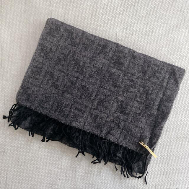 FENDI フェンディ ロゴ ズッカ柄 マフラー ストール カシミヤ入り