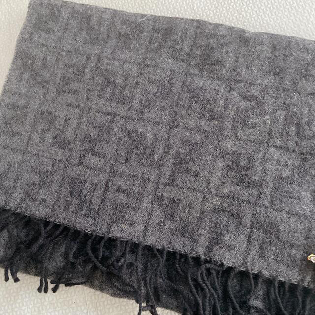 FENDI フェンディ ロゴ ズッカ柄 マフラー ストール カシミヤ入り