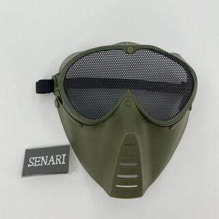 S-74/送料無料/サバゲー/メッシュゴーグル付マスク/OD　グリーン(個人装備)