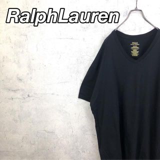 ラルフローレン(Ralph Lauren)の希少 90s ラルフローレン Tシャツ 刺繍ロゴ ビッグシルエット 黒色 美品.(Tシャツ/カットソー(半袖/袖なし))