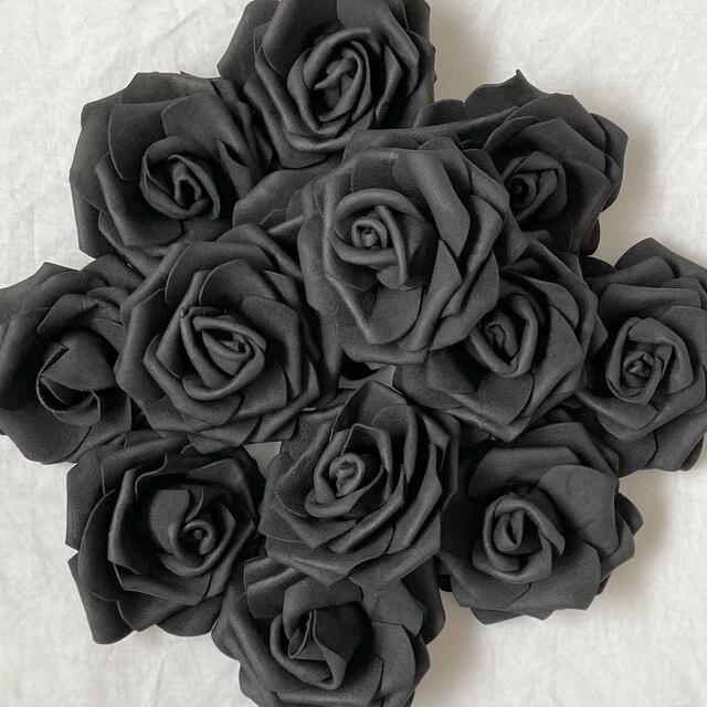造花　薔薇　ブラック　黒　10個 ハンドメイドのフラワー/ガーデン(その他)の商品写真