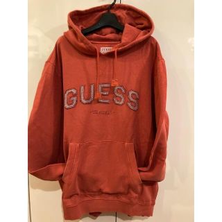 ゲス(GUESS)の新品未使用！　ゲス　GUESS フーディ　パーカー　オレンジXS(パーカー)