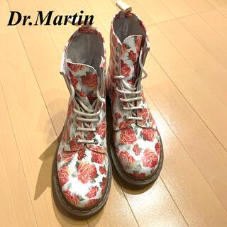ドクターマーチン(Dr.Martens)の【値下げ】Dr.Martin バラ柄 ブーツ 8ホール (ブーツ)