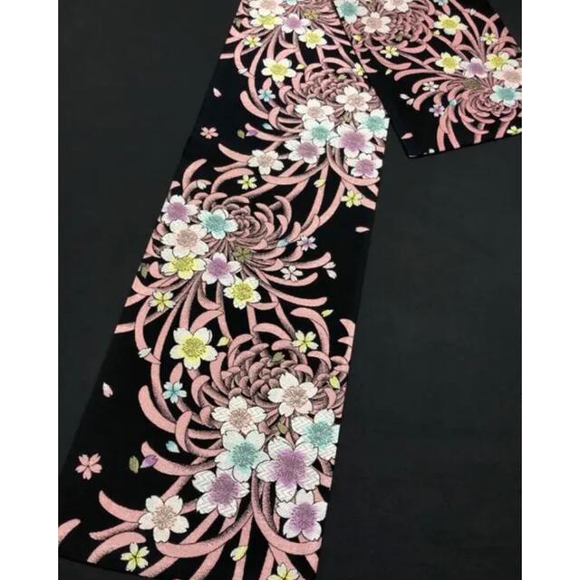 宅配便送料無料 お仕立て付き❣️【正絹西陣織袋帯⭐️桜】ブラック
