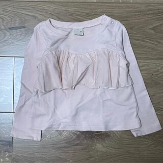 プティマイン(petit main)のプティマイン フリル カットソー ロンT 女の子 90 ピンク(Tシャツ/カットソー)