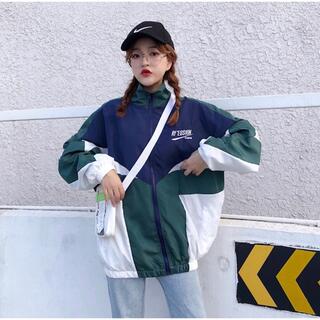 ナイロンジャケット 韓国 ファッション レディース ジャンパー ブルゾン ロゴ(ナイロンジャケット)
