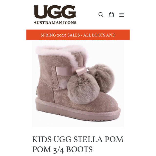 UGG(アグ)のUGG ピンク　ぽんぽんブーツ　Ugg Stella Pom 3/4 boots レディースの靴/シューズ(ブーツ)の商品写真