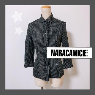 ナラカミーチェ(NARACAMICIE)のNARACAMICIE ストライプ　黒　ブラウス　(シャツ/ブラウス(長袖/七分))