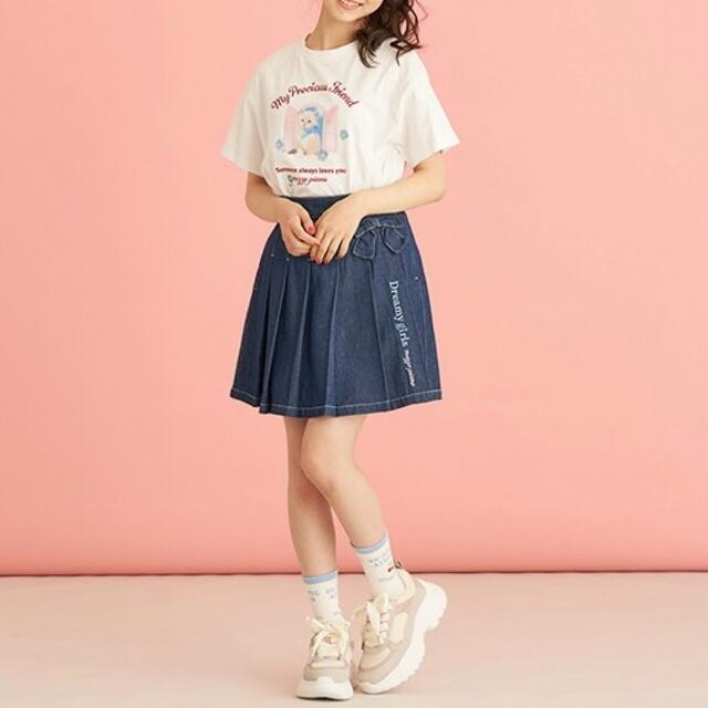 mezzo piano junior(メゾピアノジュニア)のメゾピアノ新品新作タグ付き花とこねこ半袖Tシャツ150 キッズ/ベビー/マタニティのキッズ服女の子用(90cm~)(Tシャツ/カットソー)の商品写真