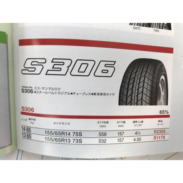 送料込み！155/65R14ヨコハマタイヤS306新品22年製4本サマータイヤの