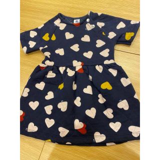 プチバトー(PETIT BATEAU)のプチバトーハートワンピース4才/104cm(ワンピース)