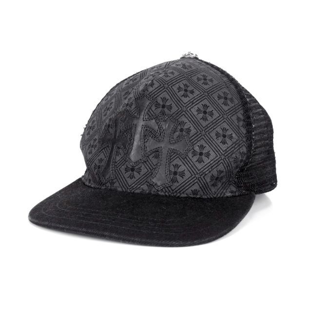 クロムハーツCHROME HEARTS■セメタリーレザーパッチキャップ