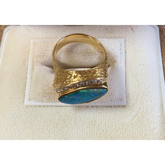 オパール　ダイヤ　k18  リング レディースのアクセサリー(リング(指輪))の商品写真