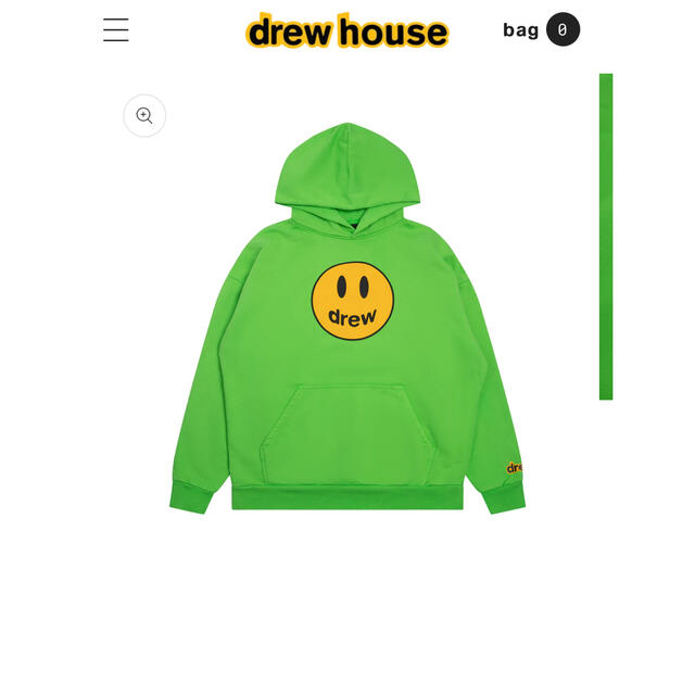 OFF-WHITE(オフホワイト)のdrew house mascot hoodie  lime Lサイズ メンズのトップス(パーカー)の商品写真