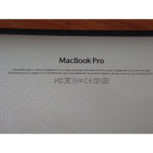 低価お得 Apple MacBook Pro15インチEarly2013 訳ありの通販 by m900hiro's shop｜アップルならラクマ 