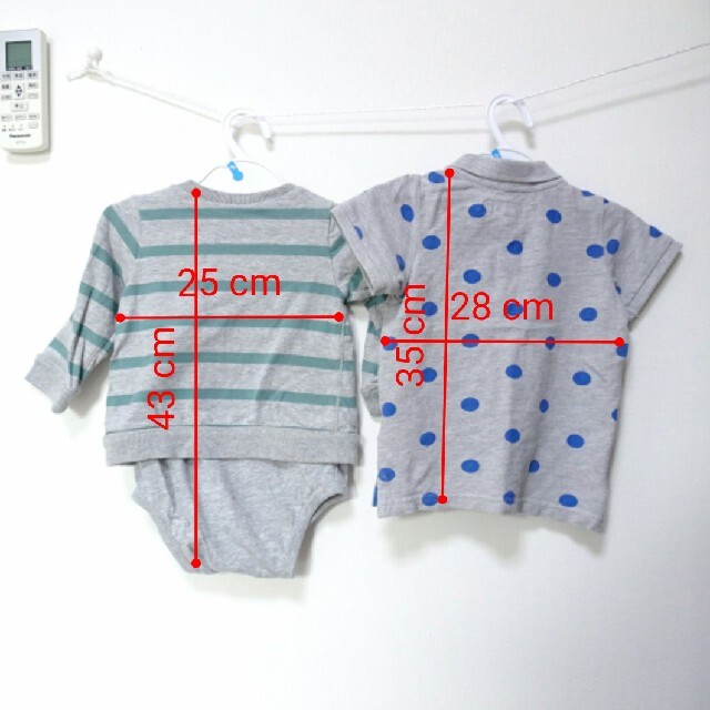 babyGAP(ベビーギャップ)の80 水玉ポロシャツ GAPロンパース (灰色) キッズ/ベビー/マタニティのベビー服(~85cm)(トレーナー)の商品写真