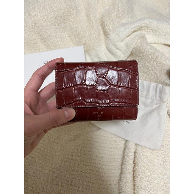 極美品✨ CELINE 三つ折り財布 スモールトリフォールドウォレット ボルドー