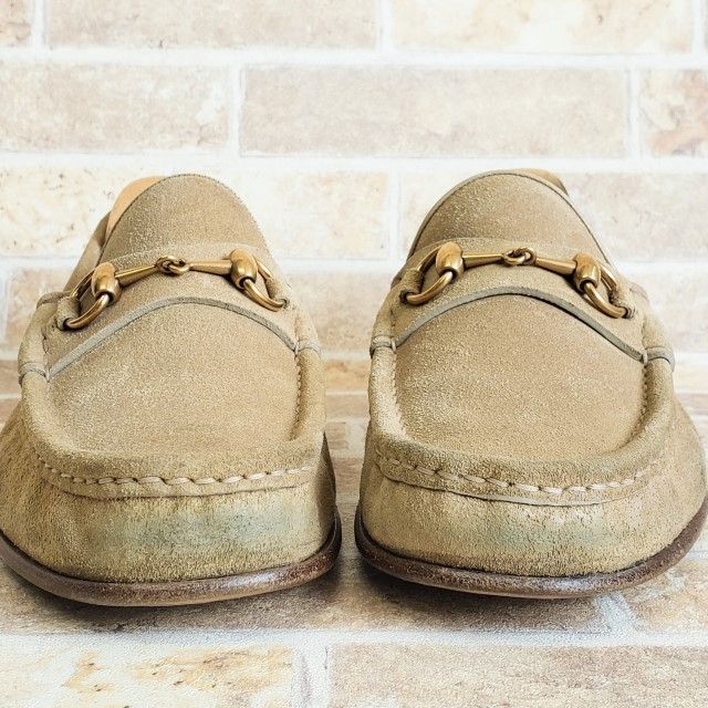グッチ GUCCI ☆ 1953 ホース ビット スエード ローファー 8 伊製-