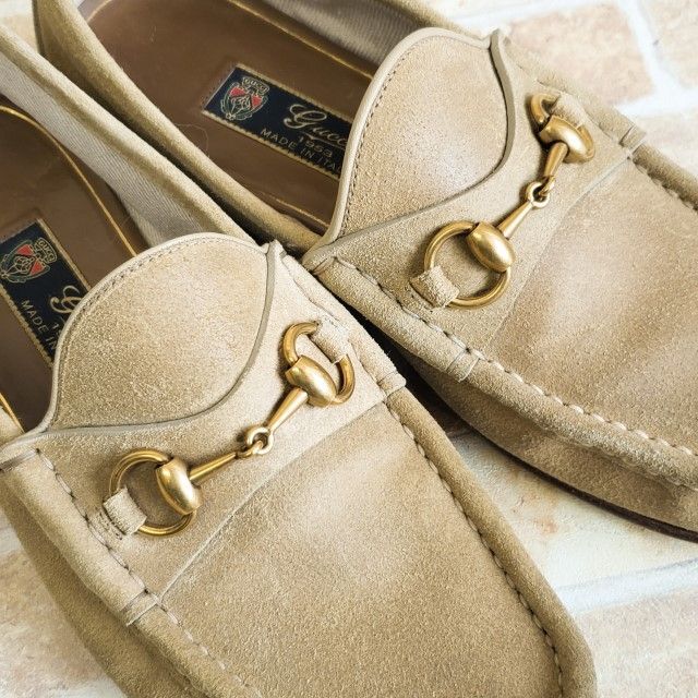 グッチ GUCCI ☆ 1953 ホース ビット スエード ローファー 8 伊製-