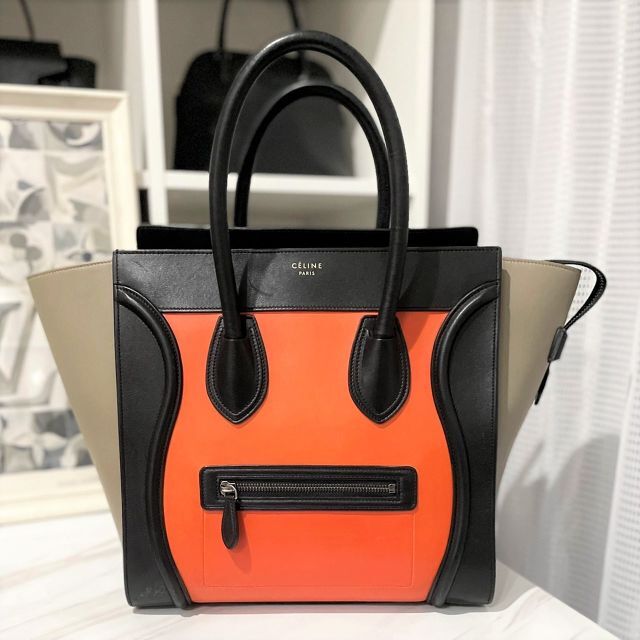 最安値で celine 美品☆ セリーヌ ラゲージ ミニ レザー マルチカラー