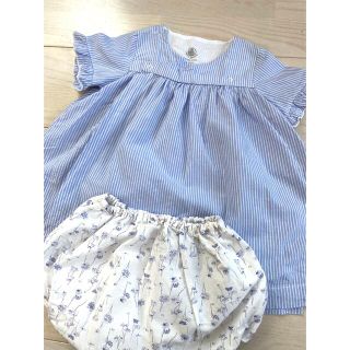 プチバトー(PETIT BATEAU)のプチバトー　2点セット　ワンピース　極美品(ワンピース)