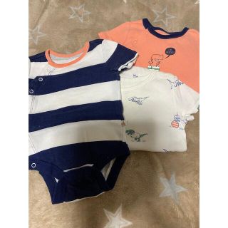 ベビーギャップ(babyGAP)のGAPベビーボディスーツ新生児　サイズ50前開き３枚セット恐竜柄(肌着/下着)