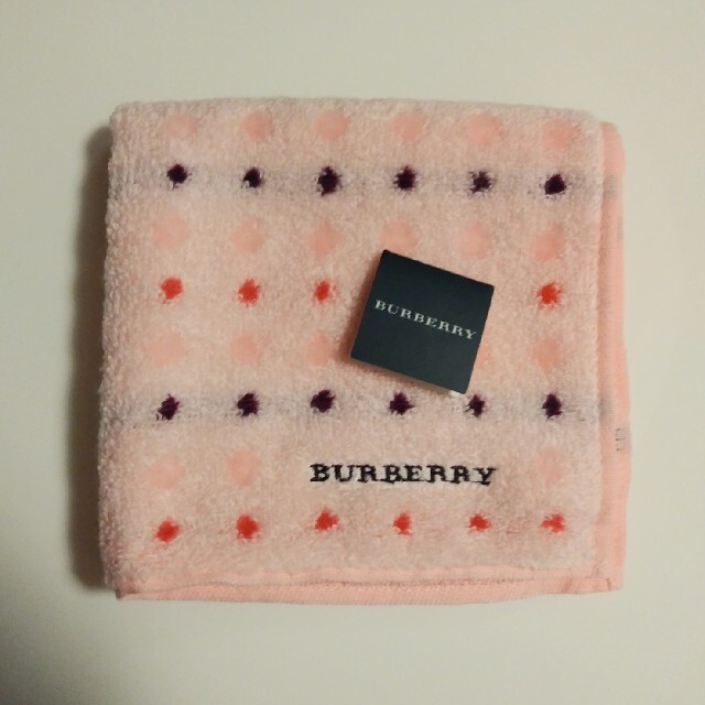 BURBERRY(バーバリー)のBURBERRY バーバリー タオルハンカチ ピンク ドット新品・未使用 レディースのファッション小物(ハンカチ)の商品写真