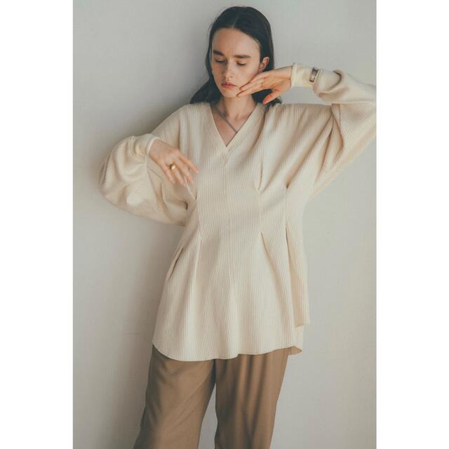 STUDIOUS(ステュディオス)のCLANE クラネ　SHAPE LINE HEAVY RIB TOPS レディースのトップス(カットソー(長袖/七分))の商品写真