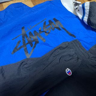 ステューシー(STUSSY)のStussy × Champion コラボ ナイロンジャケット(ナイロンジャケット)